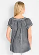 Cold-dyed-Bluse aus Bio-Baumwolle, Kurzarm, bonprix