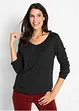 Langarmshirt mit Gummizug aus reiner Baumwolle, bonprix