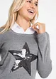 2 in 1 Pullover mit Bluseneinsatz, Langarm, bpc bonprix collection
