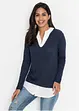 Pullover mit Bluseneinsatz, bonprix