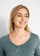 Langarmshirt mit Gummizug aus reiner Baumwolle, bonprix