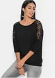 T-shirt oversize avec dentelle, bonprix