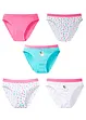 Lot de 5 slips fille en coton, bonprix