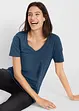 T-Shirt mit tiefem V-Ausschnitt mit Bio-Baumwolle, bonprix