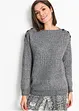 Pull oversize à boutons, bonprix