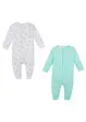 Lot de 2 grenouillères bébé coton, bonprix