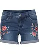 Short en jean brodé, bonprix