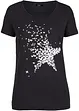 T-shirt coton en fil flammé, manches courtes, bonprix