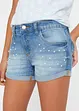 Mädchen Jeans-Shorts mit Perlen, bonprix