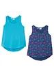 Lot de 2 tops en coton extensible, bonprix