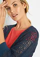 Gilet en maille à motif, manches 3/4, bonprix