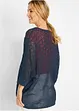 Gilet en maille à motif, manches 3/4, bonprix