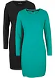 Jerseykleid aus Baumwolle mit Stretch (2er Pack), bonprix