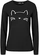 Langarmshirt mit Katzendruck, bonprix