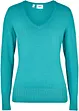 Pull col en V en fine maille, bonprix