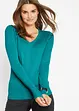 Pull col en V en fine maille, bonprix