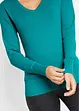 Pull col en V en fine maille, bonprix
