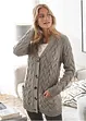 Longstrickjacke mit Schalkragen und Zopfmuster, bonprix