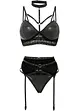 Bralette+String+Strapshalter mit Wetlook (3-tlg.Set), VENUS