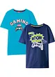 Jungen T-Shirt (2er Pack) aus Bio Baumwolle, bonprix