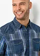 Kurzarmhemd mit Denimbesatz, bonprix