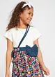 Robe T-shirt fille + sac (Ens. 2 pces.) en coton, bonprix