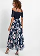 Robe en crêpe avec dentelle et imprimé floral, bpc selection