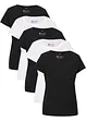 Lot de 5 tee-shirts col rond, manches courtes, bonprix