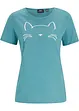 Kurzarmshirt mit Katzen-Druck, bonprix