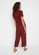 Jersey-Jumpsuit mit V-Ausschnitt, kurzarm, bonprix