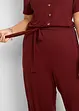 Jersey-Jumpsuit mit V-Ausschnitt, kurzarm, bonprix