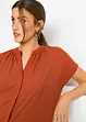 Kurzarm-Bluse mit verdeckter Knopfleiste, bonprix