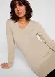Pull long basique à col V, bonprix