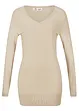 Pull long basique à col V, bonprix