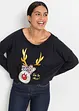 Off-Shoulder-Shirt mit Weihnachtsmotiv, bonprix