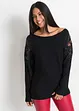 Ripp-Pullover mit Steinchen, bonprix