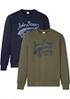 Sweatshirt (2er Pack) aus weichem Baumwoll-Mix, bonprix