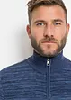 melierter Troyer Pullover mit Baumwolle, bonprix