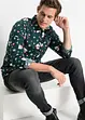 Langarmhemd mit Weihnachts-Druck, Slim Fit, bonprix