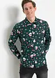 Langarmhemd mit Weihnachts-Druck, Slim Fit, bonprix