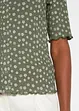 Ripp-Shirt mit Blumendruck, Halbarm, bonprix