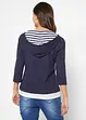 Kapuzen-Shirt, 3/4-Arm aus reiner Baumwolle, bonprix