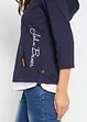 Kapuzen-Shirt, 3/4-Arm aus reiner Baumwolle, bonprix