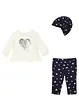 T-shirt + legging + bonnet bébé (Ens. 3 pces.) coton, bonprix