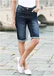 Jeans Bermuda Mid Waist mit gekrempeltem Saum, bonprix