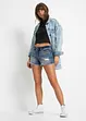 Jeansshorts Mid Waist mit Stickerei, bonprix