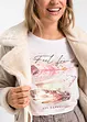 T-Shirt mit Federdruck, bonprix