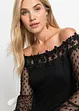 Robe à épaules dénudées avec manches en mesh, BODYFLIRT boutique
