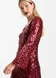 Paillettenkleid mit Trompeten-Ärmel, bonprix