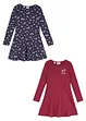 Lot de 2 robes en jersey fille, bonprix